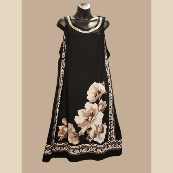 AVENUE SLEEVELESS EMBELLISHED JERSEY DESIGNER DRESS SIZE 22/24 - Picture 2 of 6